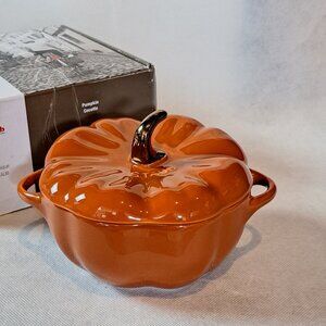 Staub Stoneware Pumpkin Cocotte  Staub Burnt Orange .5 Qt Pumpkin Cocotte